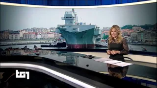 Quirinale 25/05/2019 Tg1+televideo inaugurazione della Trieste, più grande nave militare dopoguerra