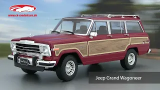 ck-modelcars-video: Jeep Grand Wagoneer Baujahr 1989 rot / Holzoptik 1:18 KK-Scale