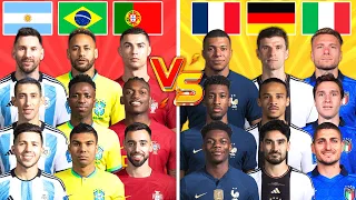 Argentina Brazil Portugal 🆚 France Germany Italy 🔥 Mixed Trio Comparison 🔥💪