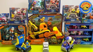 Paw Patrol & Rubble Crew Collection Unboxing--Mix's Mixing Truck--Wheeler's Dump Truck--Patrick ASMR