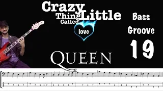 CRAZY LITTLE THING CALLED LOVE (Queen) How to Play Bass Groove Cover with Score & Tab Lesson