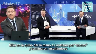 Último momento: Milei no le quiso dar la mano a Lousteau por “chorro” y terminaron insultándose