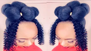 How To Do a Afro Bubble Ponytail Updo Hairstyle| ft Outre