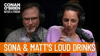 Sona & Matt Try Out Their New Metal Straws | Conan O’Brien Needs a Friend