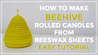 Handmade Beehive Rolled Candles from beeswax sheets. Easy DIY tutorial. Save the bees!