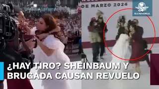 ¿Sheinbaum y Brugada se jalonearon en el Zócalo?