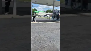 Fight at gas station between two Crack heads.