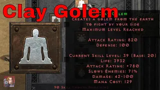 D2R Skills & Abilities - Clay Golem (Necromancer Summoning Tree)