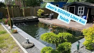 Jan‘s 50000 Liter Koi Teich mit riesigem Bürstenfilter und Biokammer!