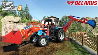 Farming Simulator 19 - MTZ-82.1 EO-2626 Backhoe Loader Digging The Dirt