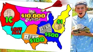 Throwing Darts at Map & Win the Money it Lands on!! *$10,000 GRAND PRIZE*