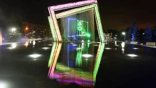 Суперсовременный фонтан на площади Лемаева в Нижнекамске HD