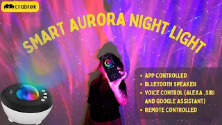 Crabtek Smart Aurora Night Light Projector with Bluetooth Speaker