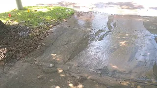 Water bubbling up on driveway -Comcast dig breaks water main