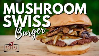 Mushroom Swiss Burger Recipe - Easy Homemade Mushroom Smashburger