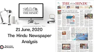 21 JUNE 2020 | The Hindu Newspaper Analysis | Current affairs 2020 #UPSC #IAS #Todays The Hindu