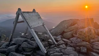 Sunrise on Katahdin for My 2022 Appalachian Trail Thru Hike Finish and Crossing The Knife Edge