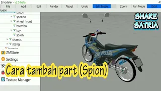 CARA TAMBAH PART (spion) KENDARAAN zmodeler GTA SA #gtasanandreas #gtasaandroid #zmodeler