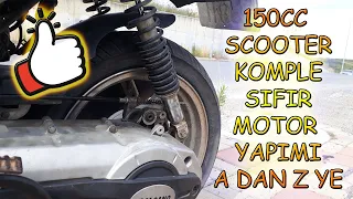 150 CC MOTORSİKLET SIFIR MOTOR YAPMA A DAN Z YE #evdetamir #evdekal