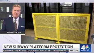 MTA tests subway 'platform barriers' that are yellow fences in pilot program | NBC New York