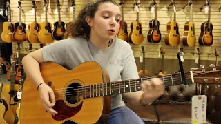 17-year-old Connie Ryan playing a 1948 Martin 000-21 at Norman's Rare Guitars