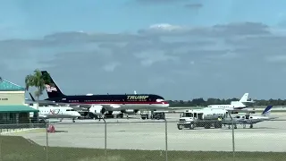 Trump Boeing 757 Parked At West Palm Beach International