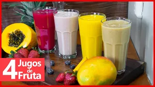 4 JUGOS POPULARES  DE PURA FRUTA, saludables y nutritivos 🤩😋💚🥤