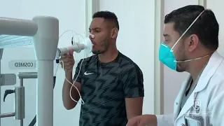 Ismael Díaz, player of the National Soccer Team, tested with COSMED equipment at The Panama Clinic