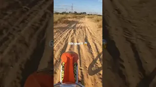 KTM 300 EXC 2015 Factory Edition 6th gear wide open in the bumps in a sand playground