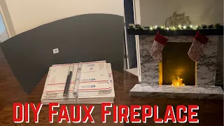 DIY Faux Cardboard Fireplace for Christmas