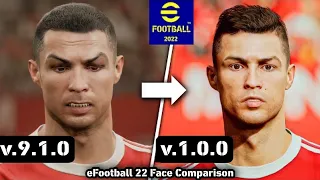 eFOOTBALL 2022 FACE COMPARISON v0.9.1 VS v1.0 (CONSOLE)