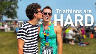 Triathlons are HARD. My first triathlon experience 😬