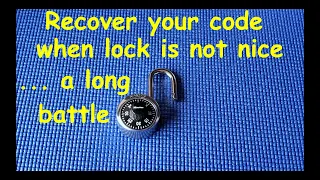 (180) Recover a lost Master Lock combination code when normal methods fail - tips & tricks