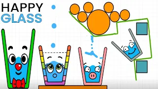 Happy Glass Gameplay Walkthrough All Level 521-560 Perfect Line Drawing Solution (by Lion Studios)