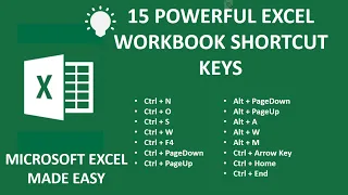 15 POWERFUL EXCEL WORKBOOK SHORTCUT KEYS - Most Useful Excel Keyboard Shortcuts