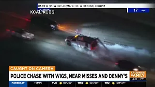 Wig-wearing suspect leads police on wild chase near Los Angeles