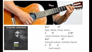 V. Kernagis – Žiemą vasarą - AKORDAI - RITMAS - AKORDŲ JUNGIMAS 🎸Grojame gitara kartu!