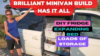 Van Life MinivanTour: Unique Under Floor DIY Fridge & Much More