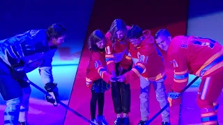 Family of Chris Snow drops the puck in Calgary