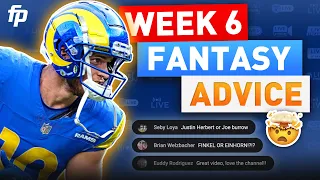 Live: Week 6 Lineup Advice | Injuries, Matchups and More (2023 Fantasy Football)