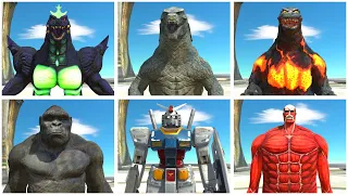 Godzilla 2014 + Super Godzilla + Godzilla Burning VS King Kong + Colossal Titan + Gundam RX-78