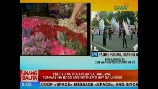 UB: Presyo ng bulaklak sa Dangwa, tumaas na bago ang Mother's Day sa Linggo