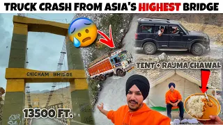 Crossing Dangerous Asia's Highest Bridge 😱 *Truck Crash* spiti valley Ep-14