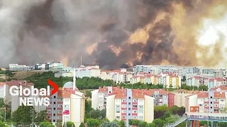 Turkey wildfires: Dardanelles Strait closes, northwestern villages evacuated