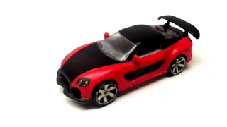 make a miniature Mazda RX 7 Veilside from used PVC pipes