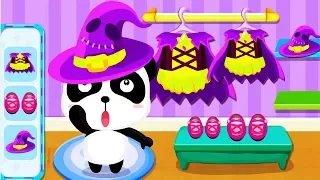 Baby Panda's Supermarket | Grocery Store Halloween Shopping |  BabyBus Game Video