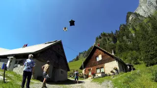 Jeb Corliss flying the barn line