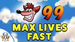 Crash Bandicoot 1 - How to Quickly Farm and Get 99 Lives (On Cloud 99 Trophy)
