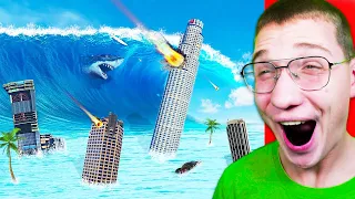 🔴 מה יקרה אם נירה פצצת אטום לתוך הים ב GTA V?! (צונאמי ענקי שוטף את כל העיר ב GTA V!)