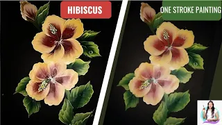Learn to paint Hibiscus in One stroke painting #acrylic #hibiscus #paint #howto #shitalsartwork